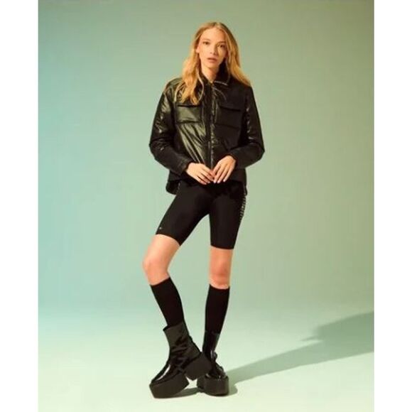 NIB Luxton Women's Teatherless Bomber Jacket Black 890 Black S P - Picture 4 of 16